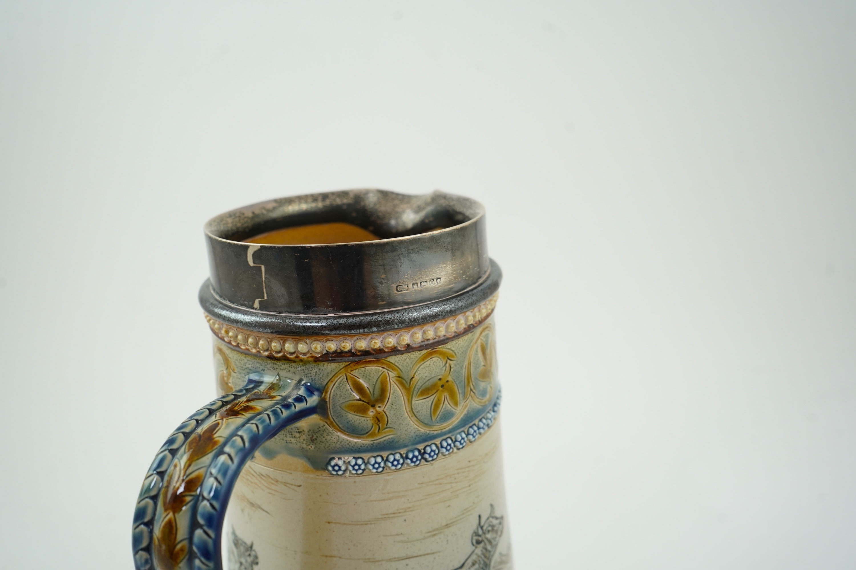 Hannah Barlow for Doulton Lambeth: A stoneware lemonade jug